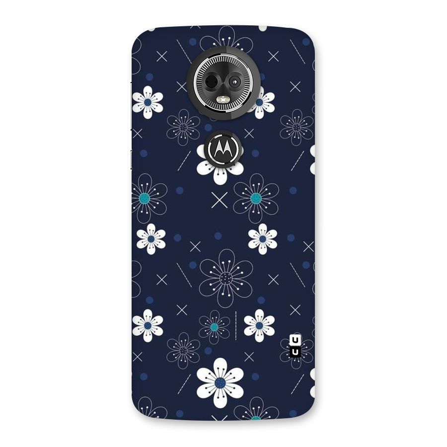 White Floral Shapes Back Case for Moto E5 Plus