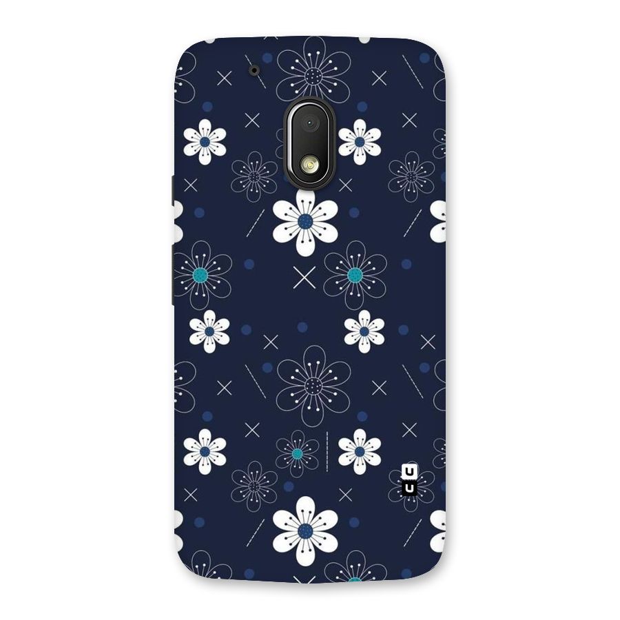 White Floral Shapes Back Case for Moto G4 Play