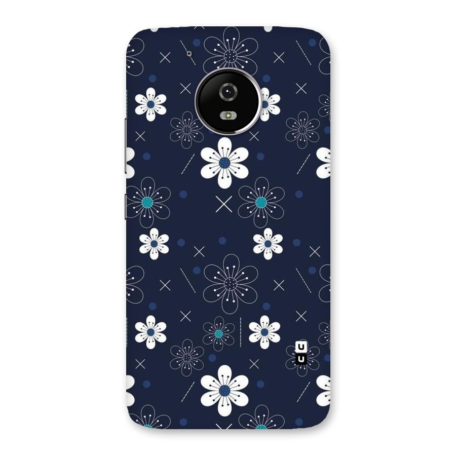 White Floral Shapes Back Case for Moto G5