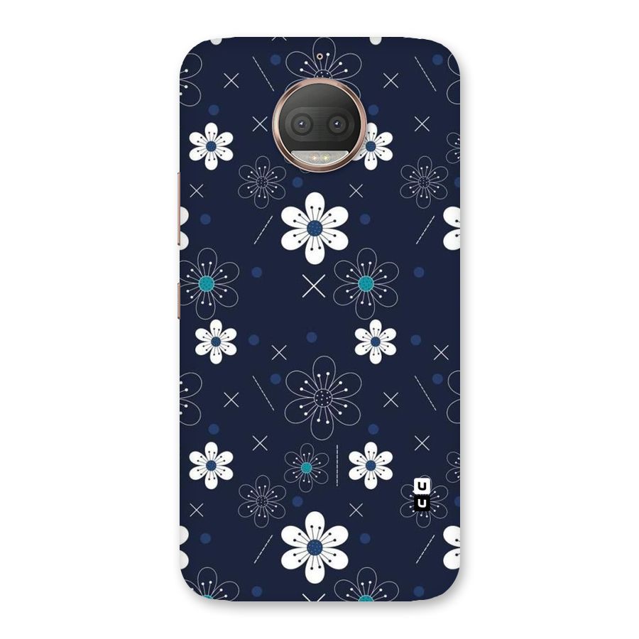 White Floral Shapes Back Case for Moto G5s Plus