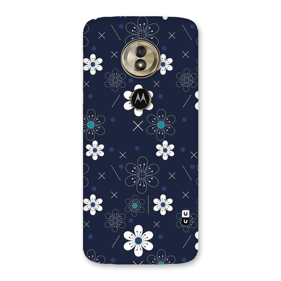 White Floral Shapes Back Case for Moto G6 Play