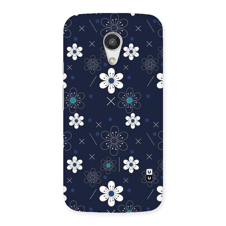 White Floral Shapes Back Case for Moto G 2nd Gen