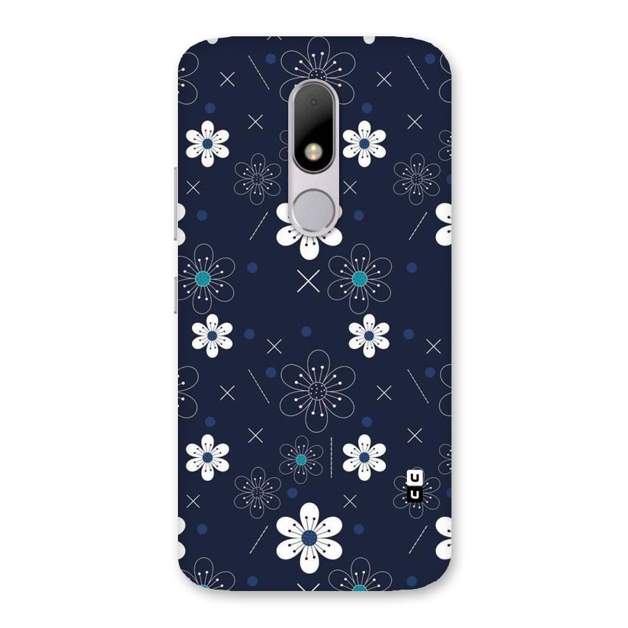 White Floral Shapes Back Case for Moto M