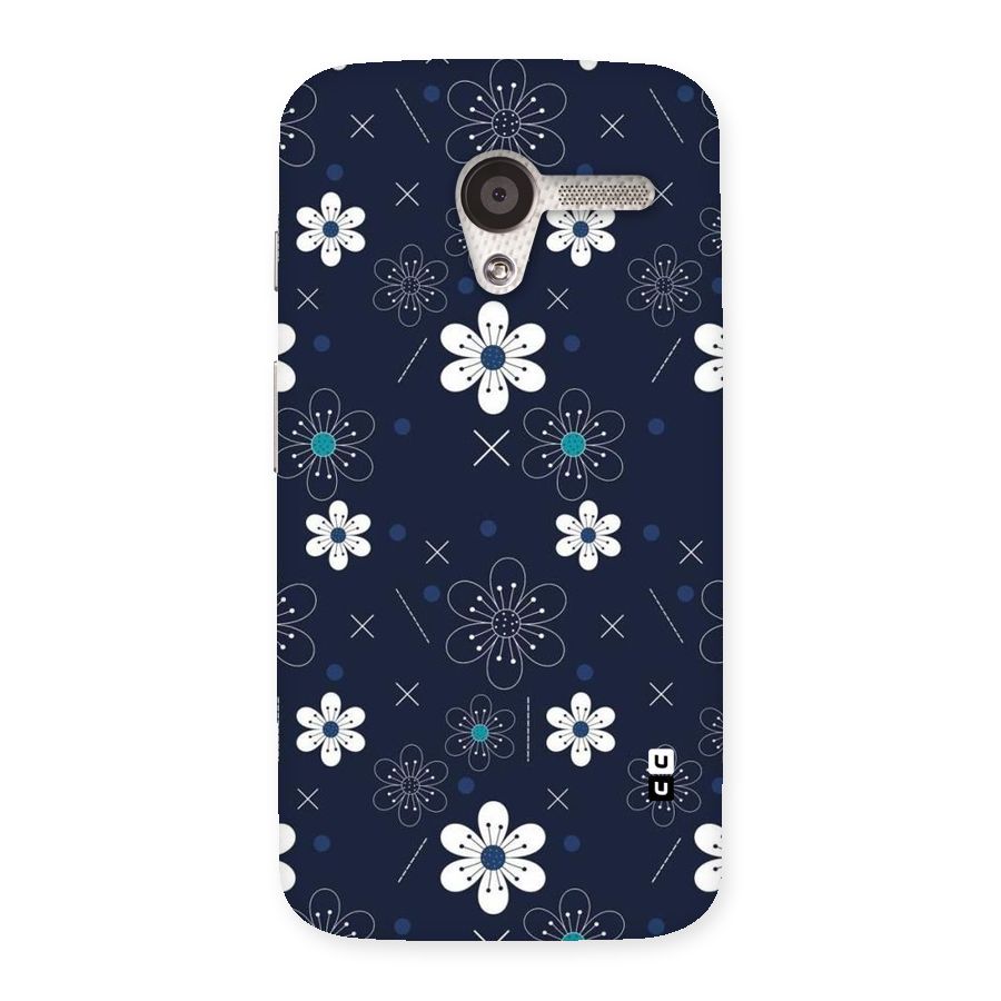 White Floral Shapes Back Case for Moto X