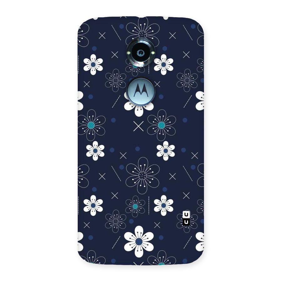 White Floral Shapes Back Case for Moto X 2nd Gen