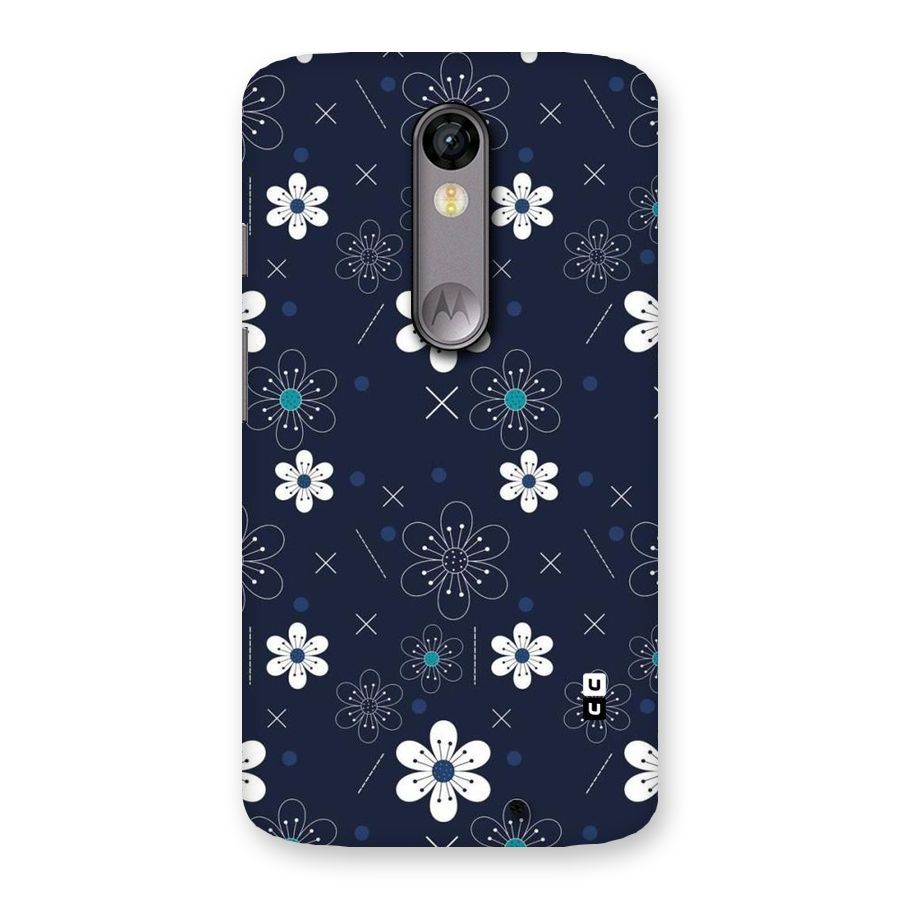 White Floral Shapes Back Case for Moto X Force