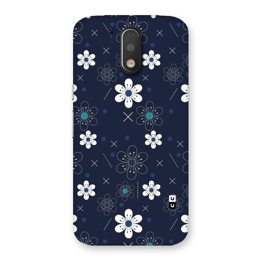White Floral Shapes Back Case for Motorola Moto G4