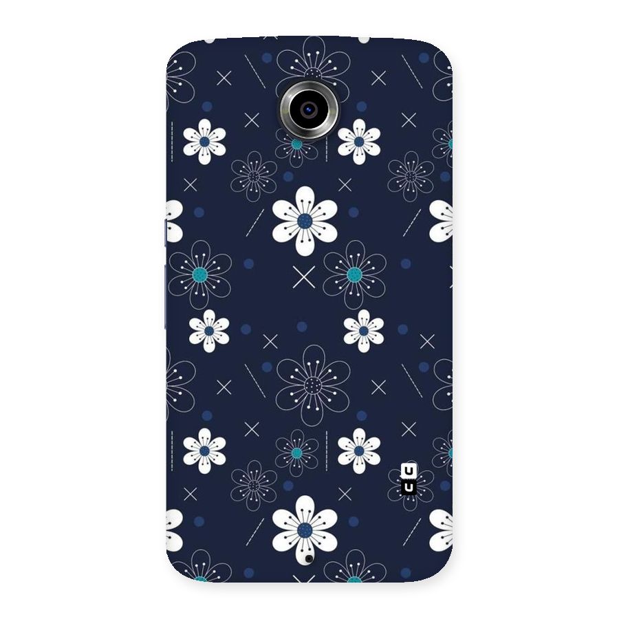 White Floral Shapes Back Case for Nexsus 6