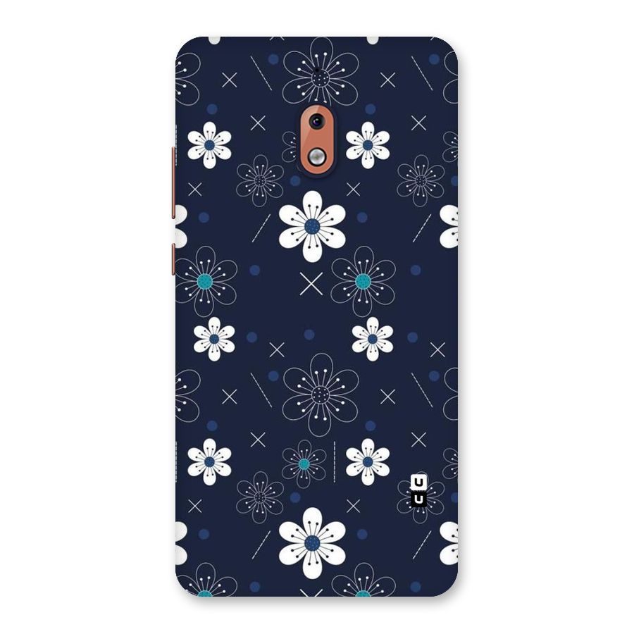 White Floral Shapes Back Case for Nokia 2.1