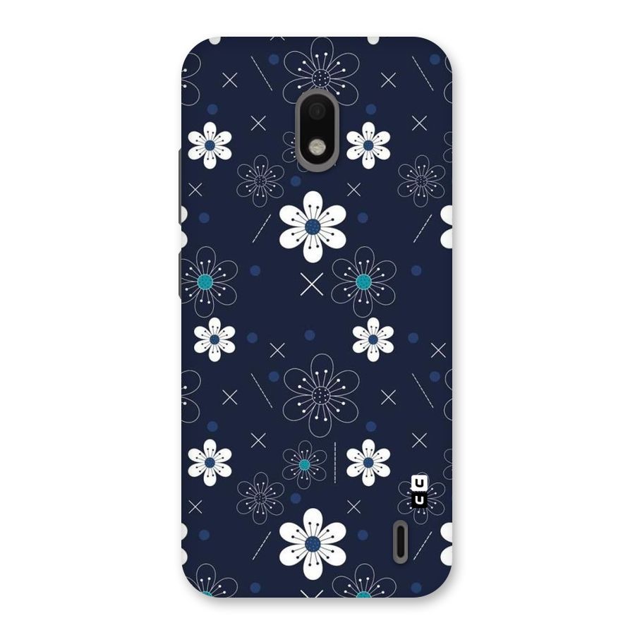 White Floral Shapes Back Case for Nokia 2.2