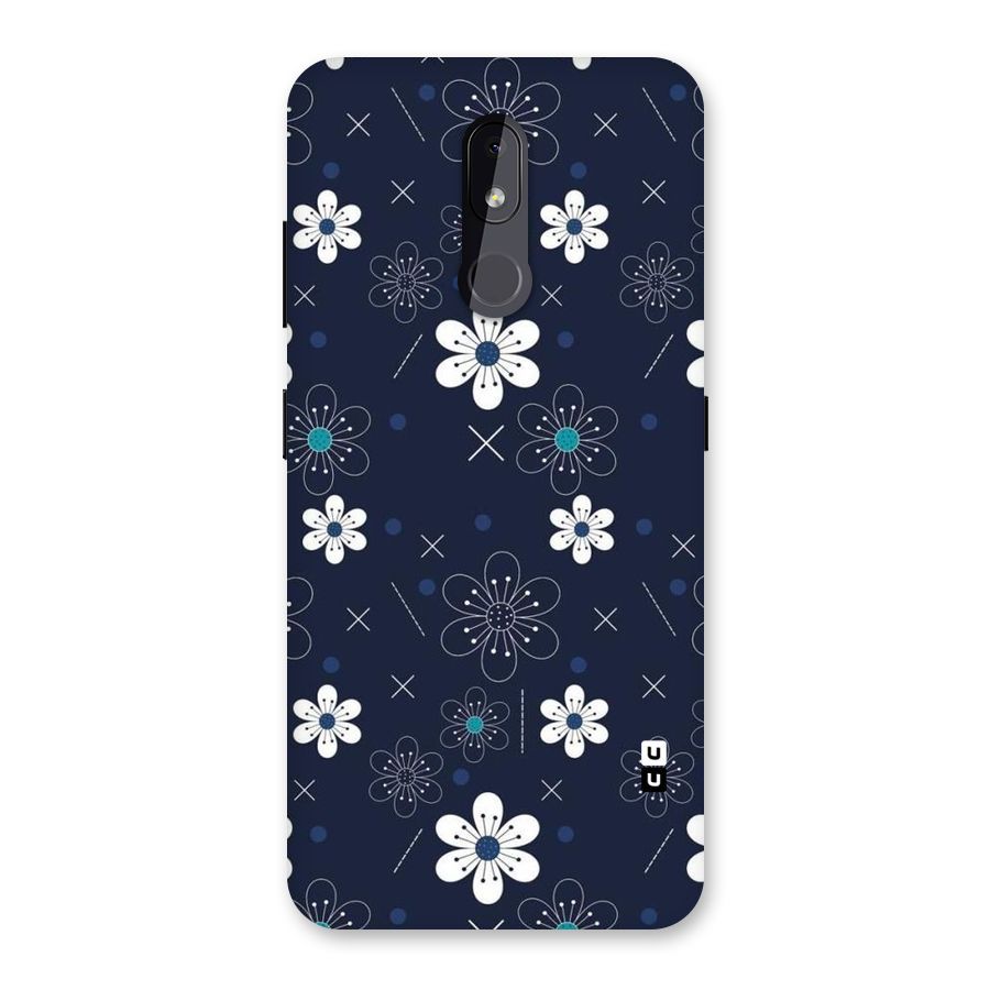 White Floral Shapes Back Case for Nokia 3.2