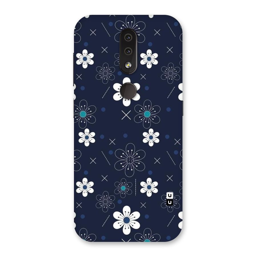 White Floral Shapes Back Case for Nokia 4.2