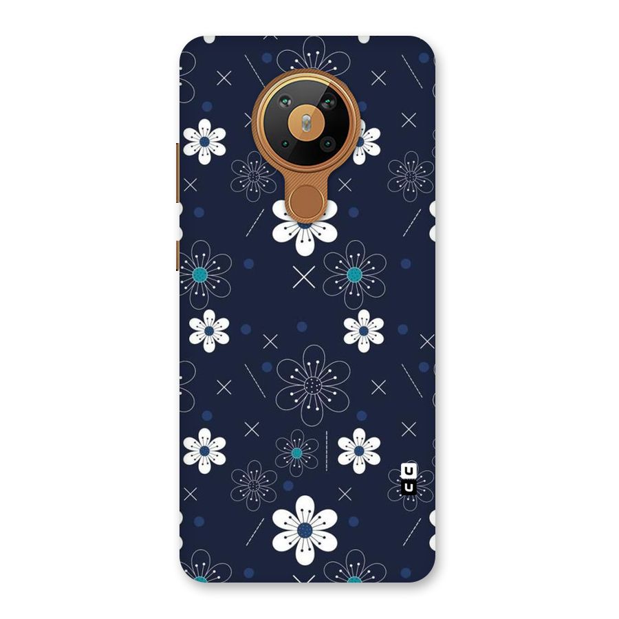 White Floral Shapes Back Case for Nokia 5.3