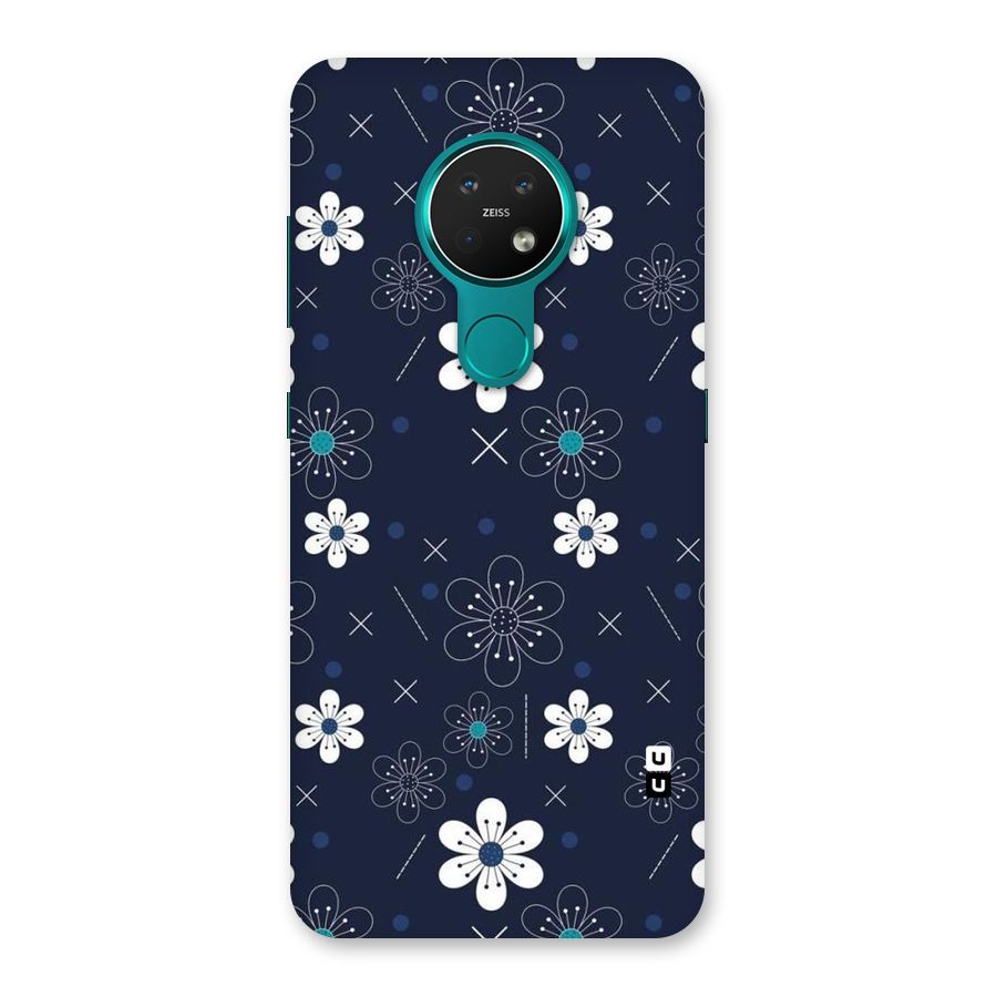White Floral Shapes Back Case for Nokia 7.2