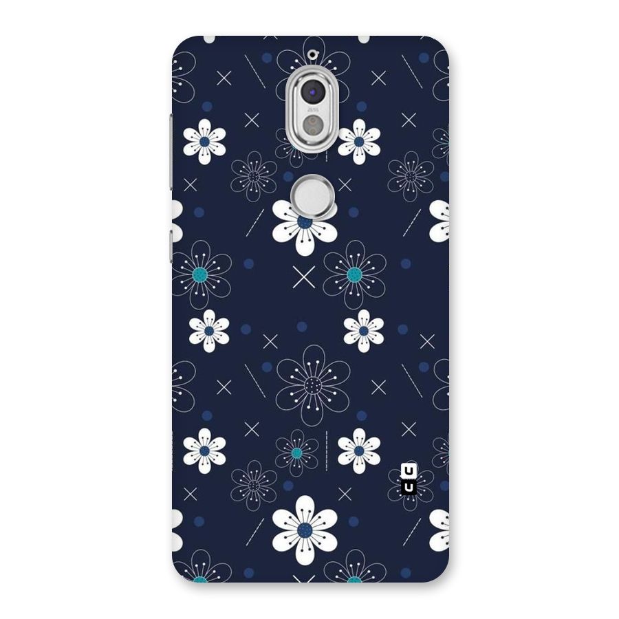 White Floral Shapes Back Case for Nokia 7