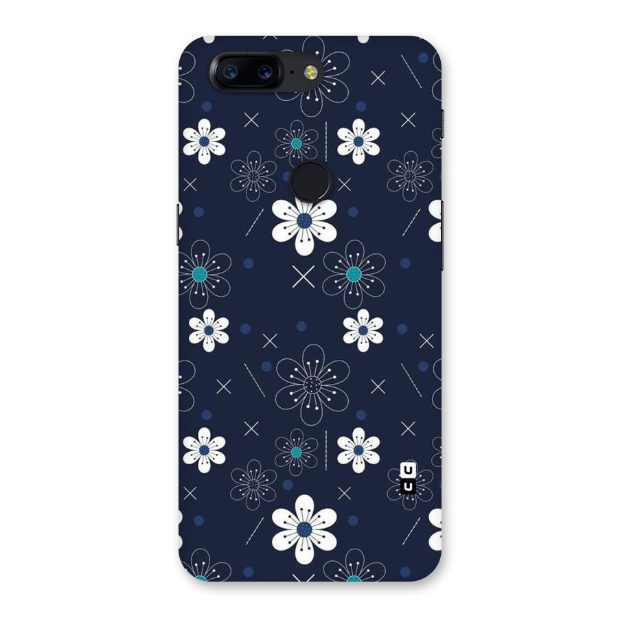 White Floral Shapes Back Case for OnePlus 5T