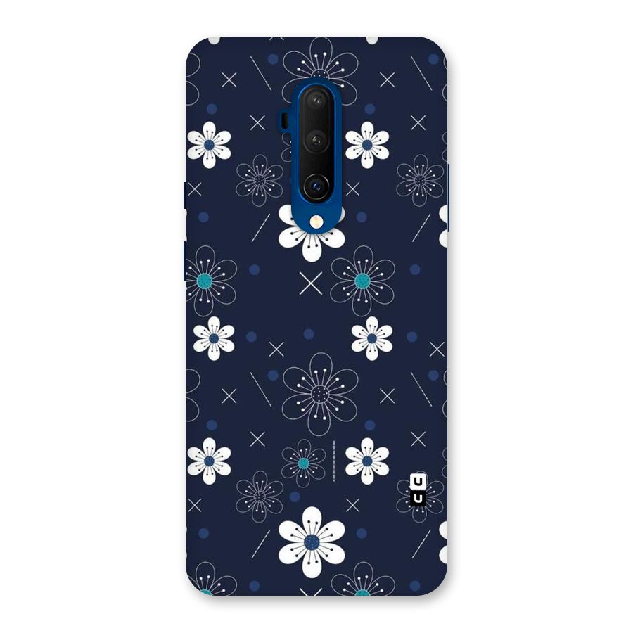 White Floral Shapes Back Case for OnePlus 7T Pro