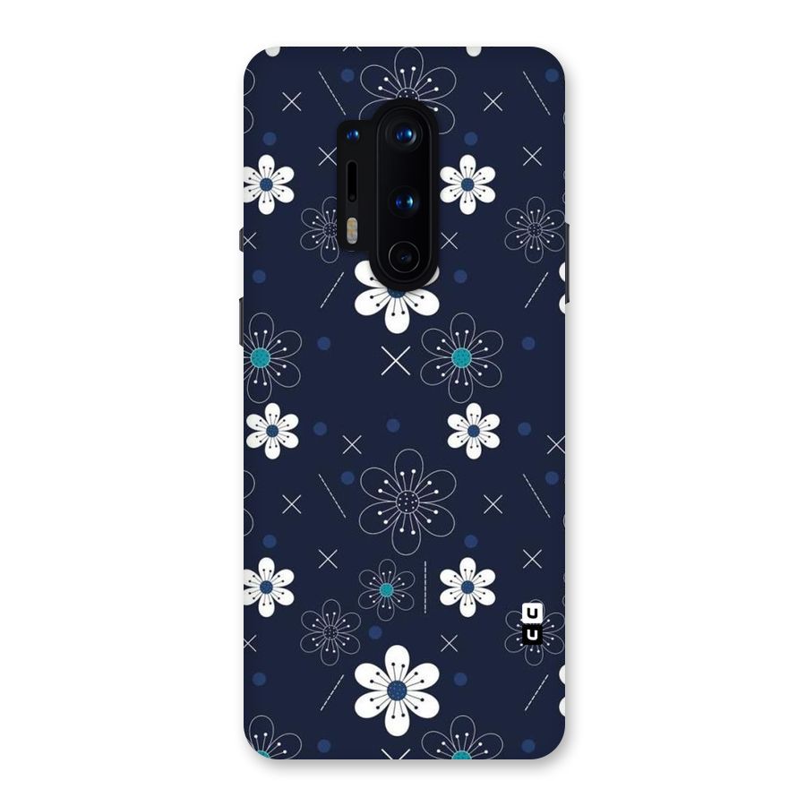 White Floral Shapes Back Case for OnePlus 8 Pro