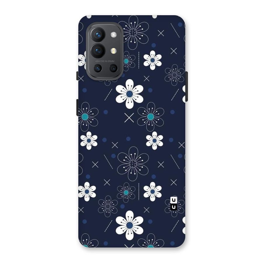 White Floral Shapes Back Case for OnePlus 9R