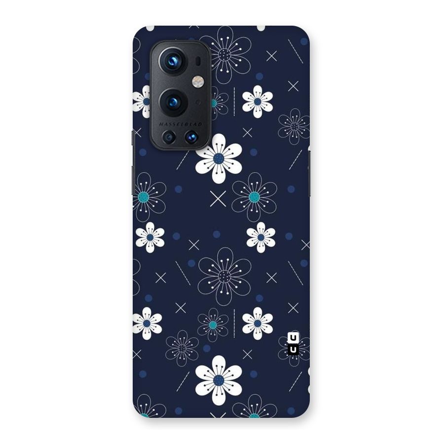 White Floral Shapes Back Case for OnePlus 9 Pro