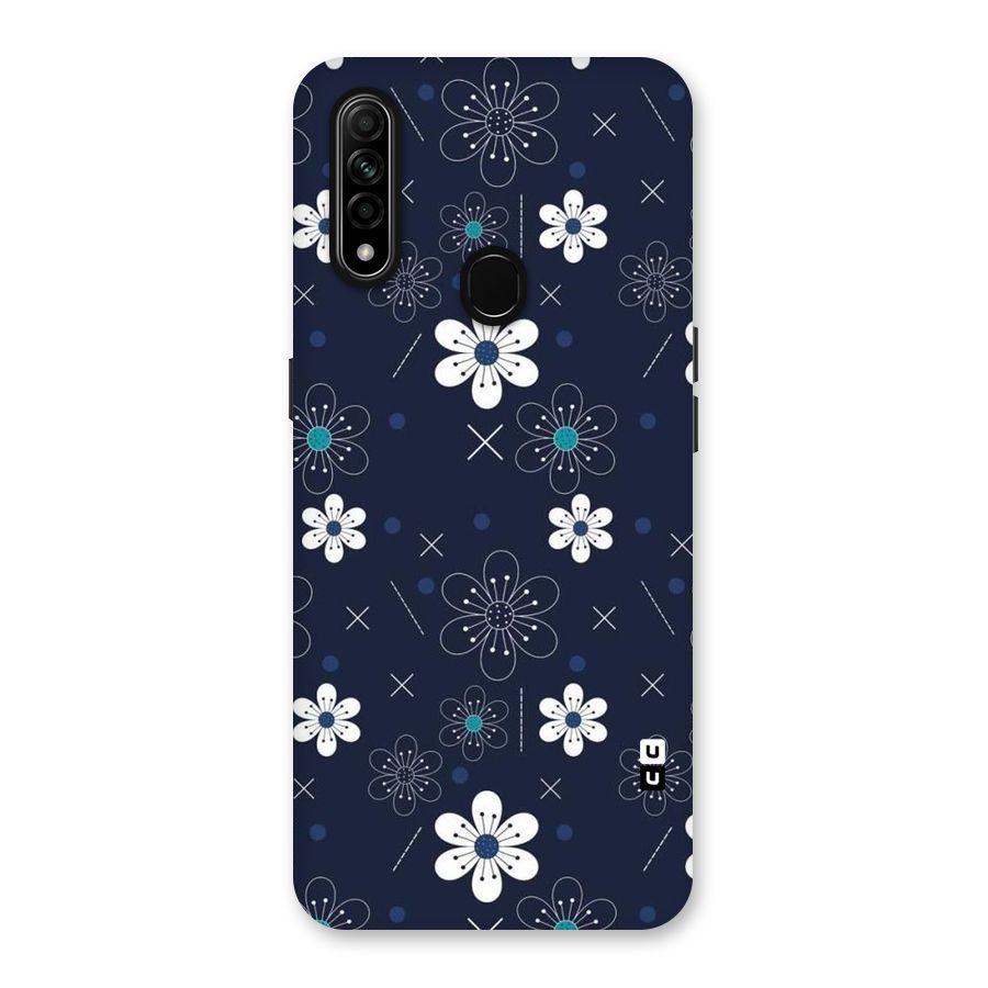 White Floral Shapes Back Case for Oppo A31