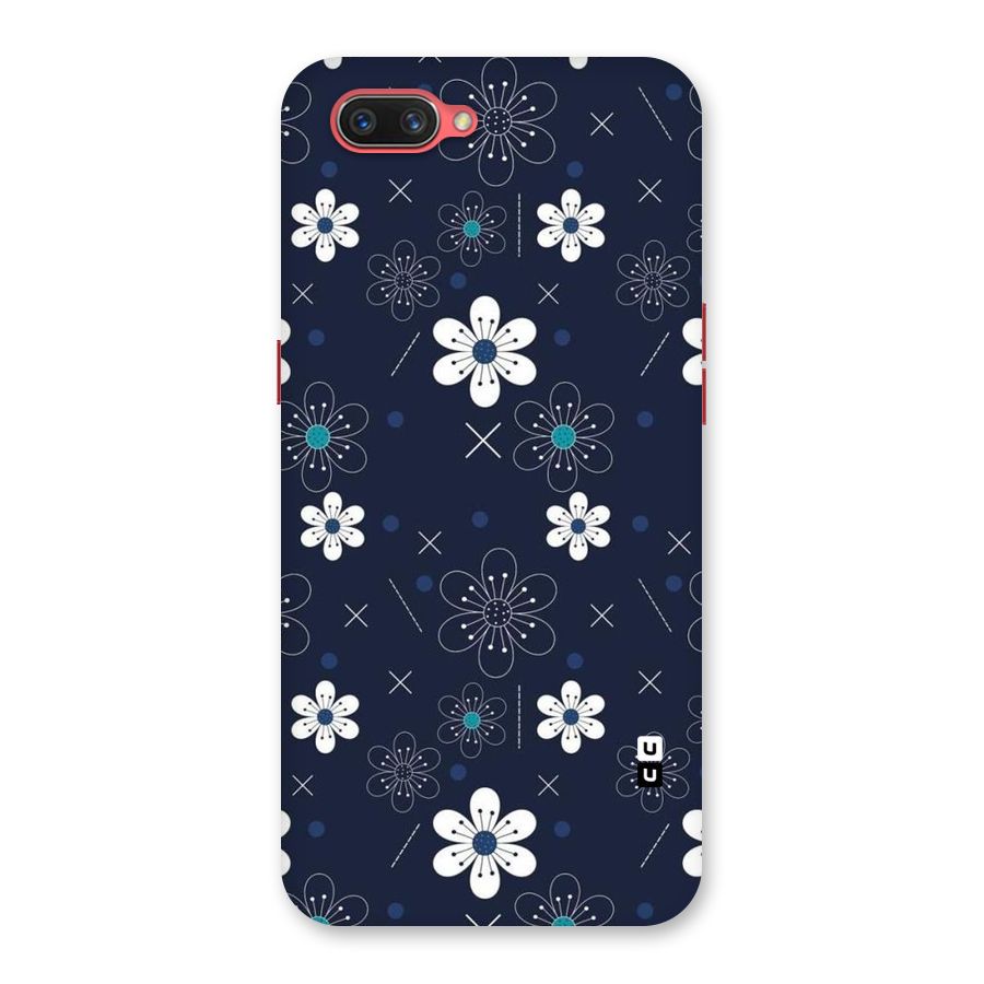 White Floral Shapes Back Case for Oppo A3s