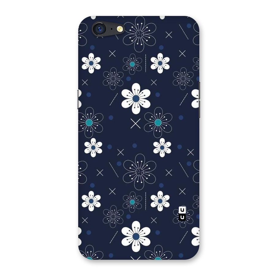 White Floral Shapes Back Case for Oppo A71