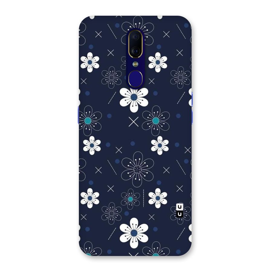 White Floral Shapes Back Case for Oppo A9