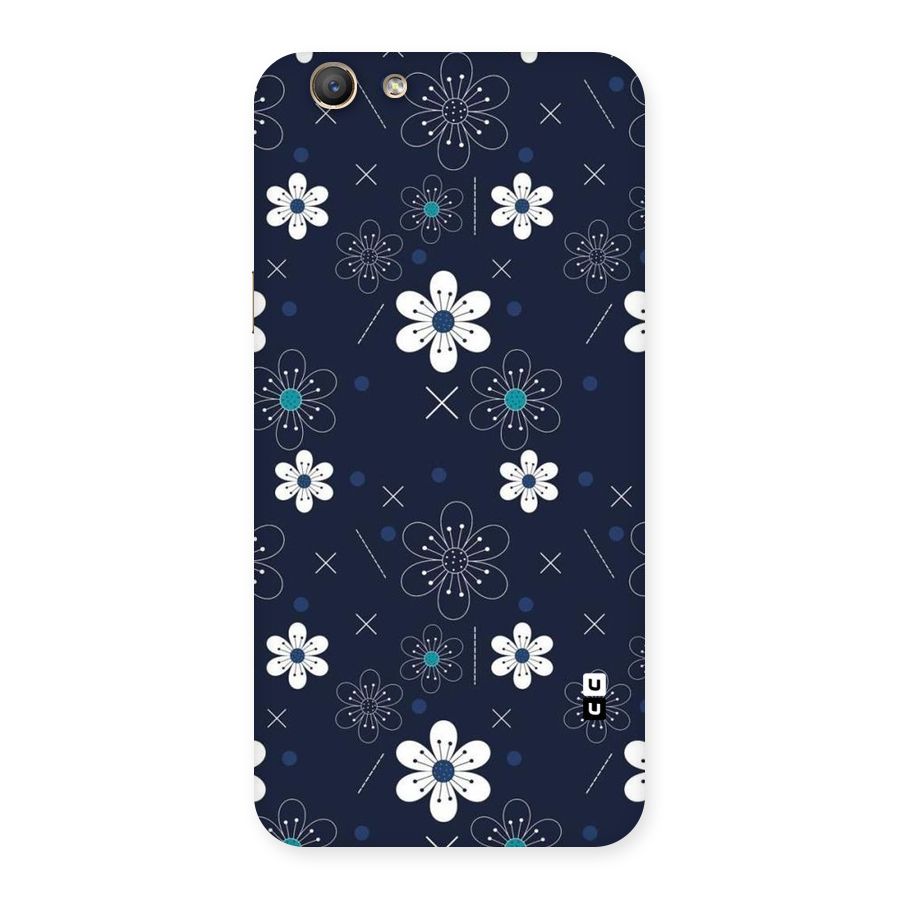 White Floral Shapes Back Case for Oppo F1s