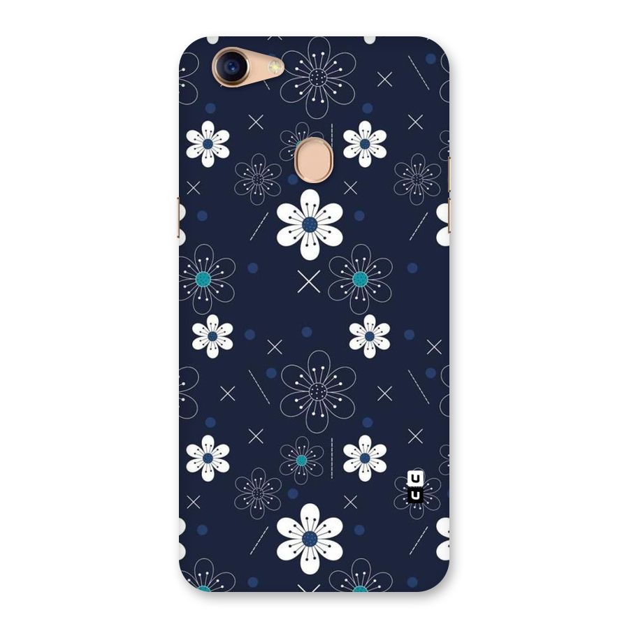 White Floral Shapes Back Case for Oppo F5