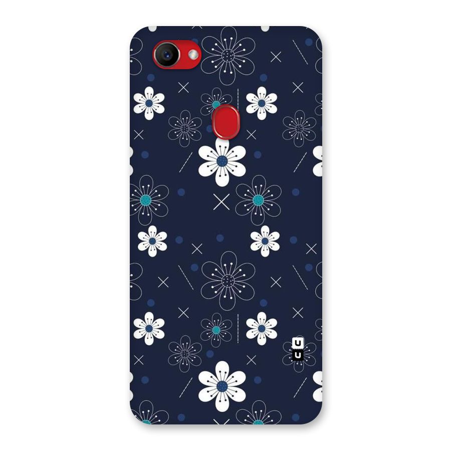 White Floral Shapes Back Case for Oppo F7