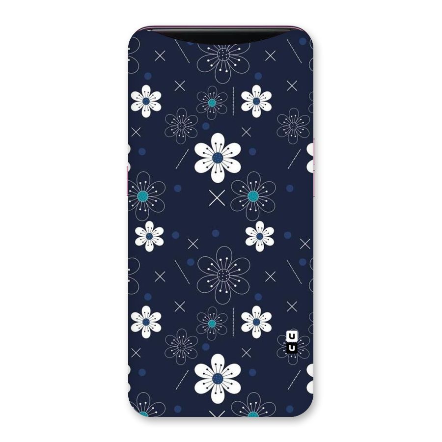 White Floral Shapes Back Case for Oppo Find X