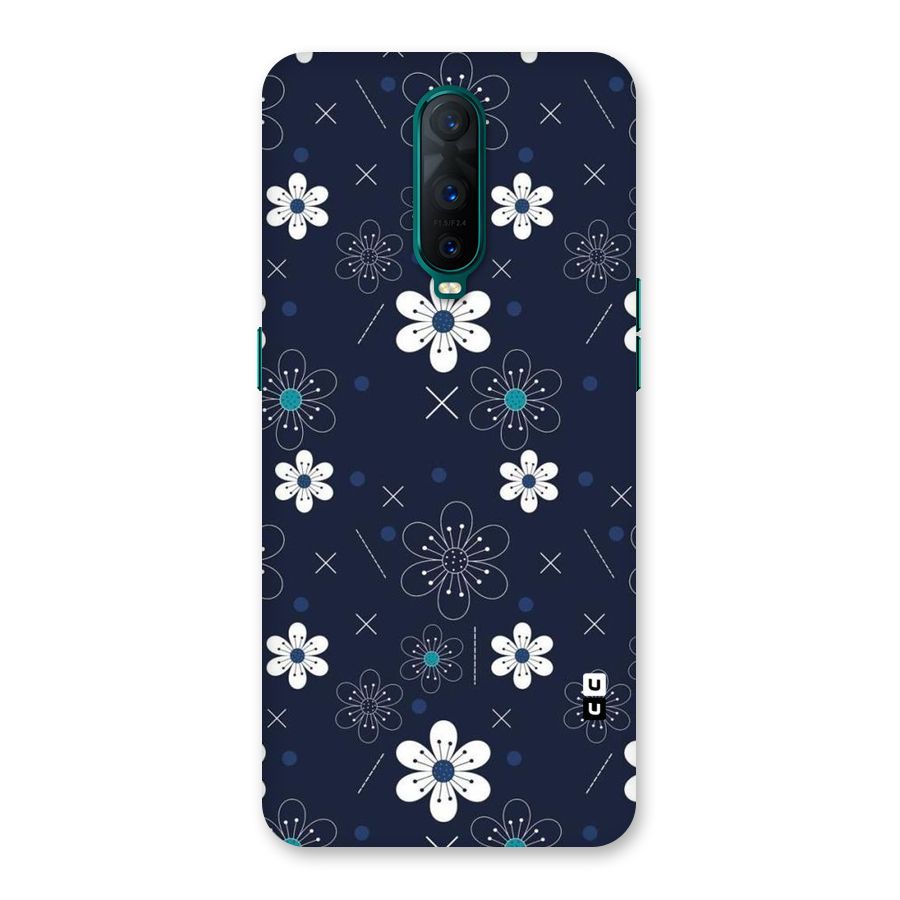 White Floral Shapes Back Case for Oppo R17 Pro