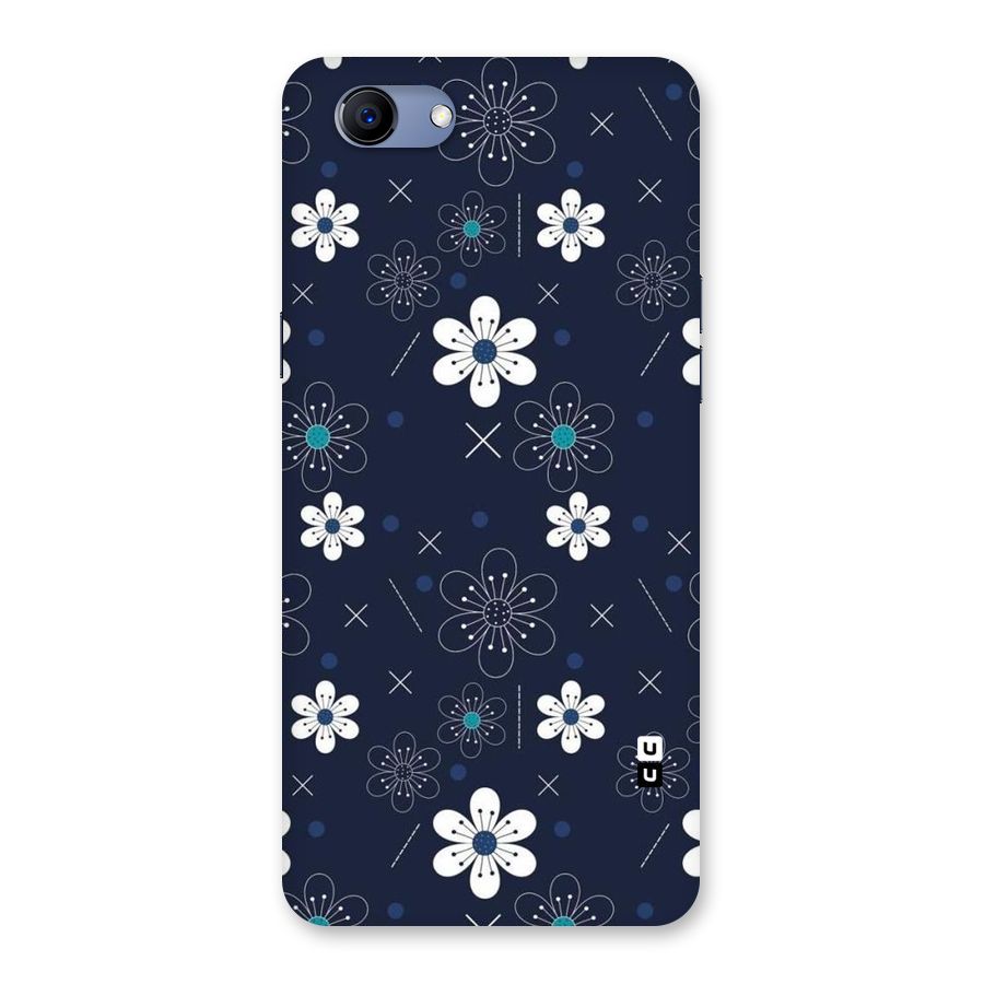 White Floral Shapes Back Case for Oppo Realme 1