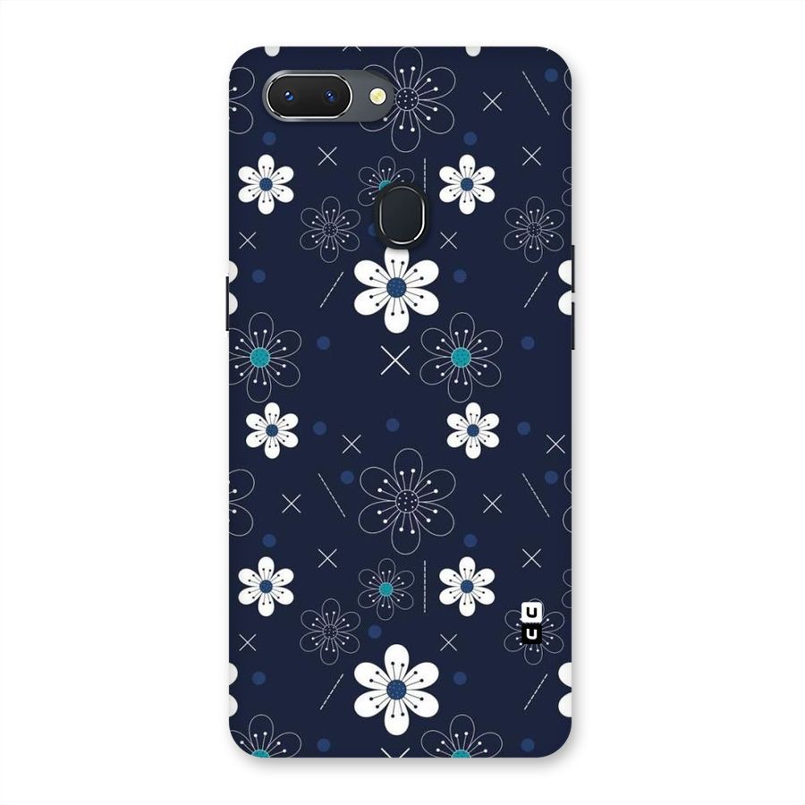 White Floral Shapes Back Case for Oppo Realme 2