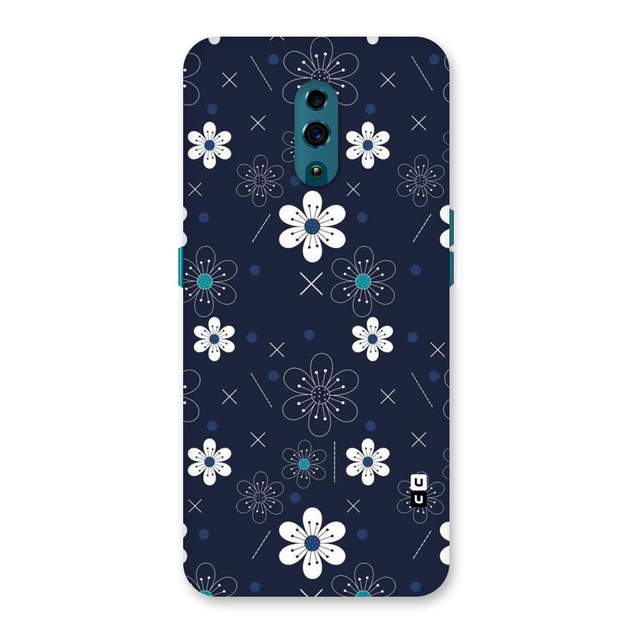 White Floral Shapes Back Case for Oppo Reno