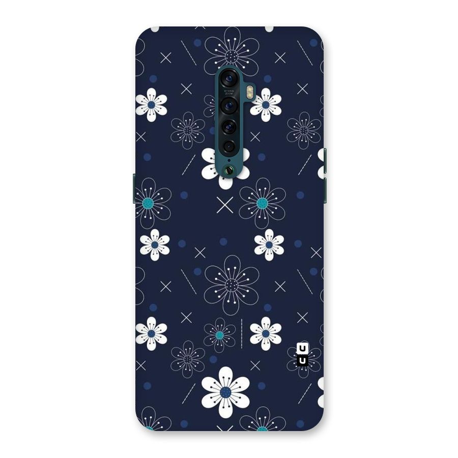 White Floral Shapes Back Case for Oppo Reno2