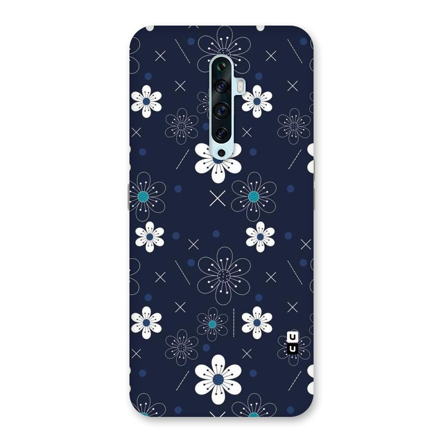 White Floral Shapes Back Case for Oppo Reno2 Z