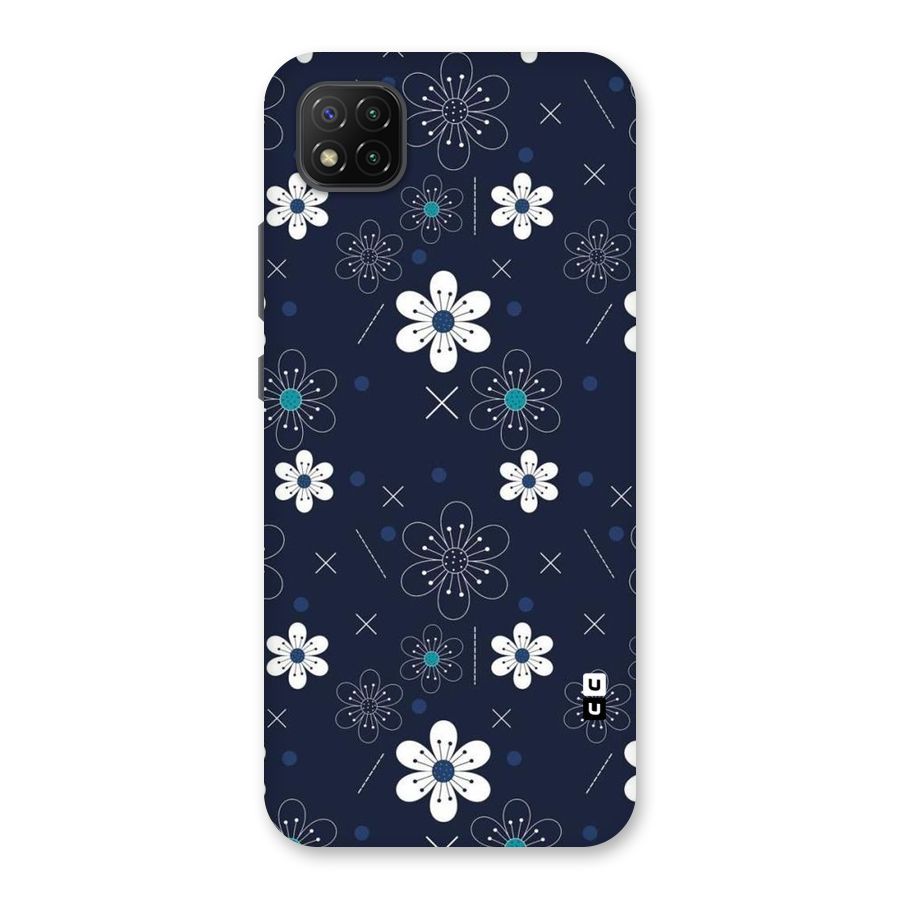 White Floral Shapes Back Case for Poco C3