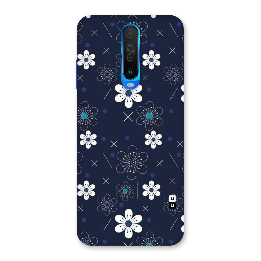 White Floral Shapes Back Case for Poco X2