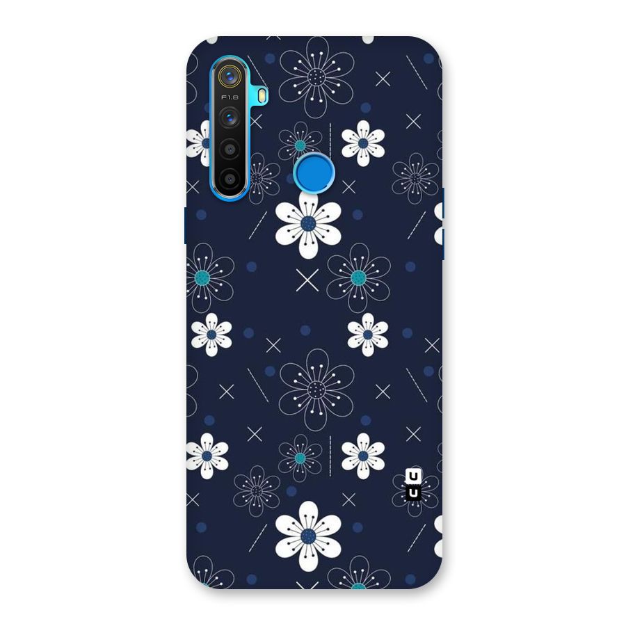 White Floral Shapes Back Case for Realme 5