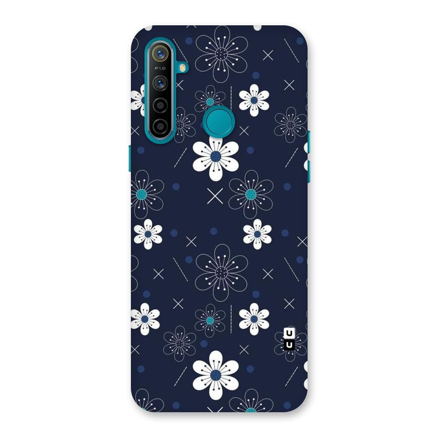 White Floral Shapes Back Case for Realme 5i