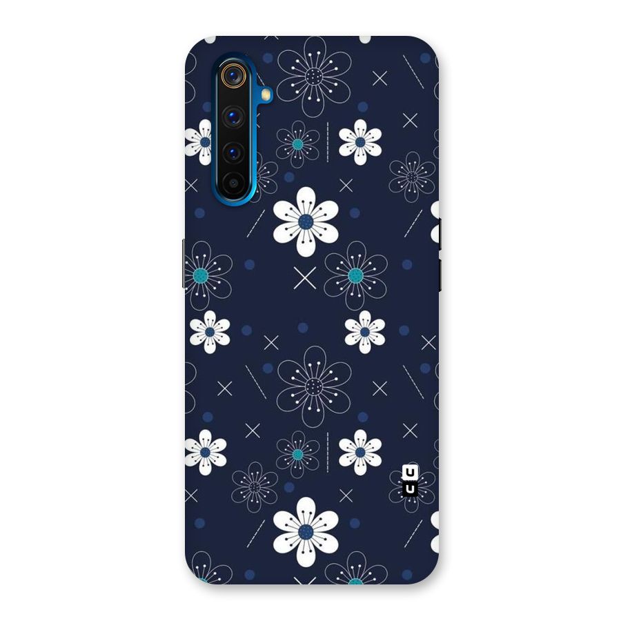 White Floral Shapes Back Case for Realme 6 Pro