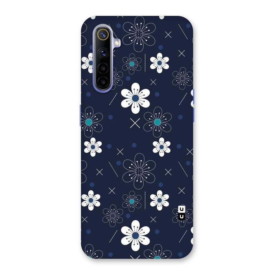 White Floral Shapes Back Case for Realme 6i
