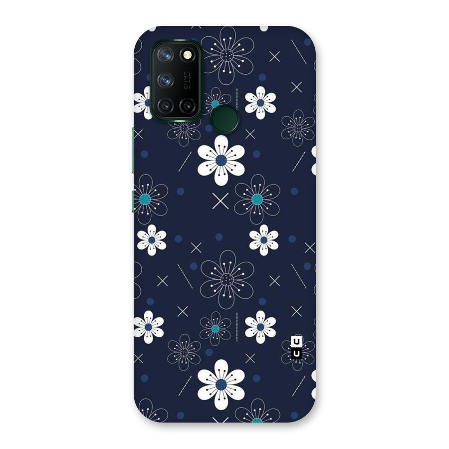 White Floral Shapes Back Case for Realme 7i