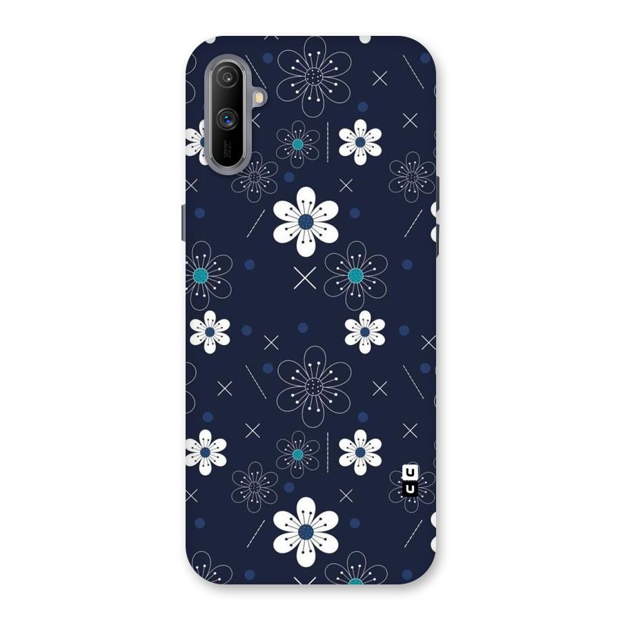 White Floral Shapes Back Case for Realme C3