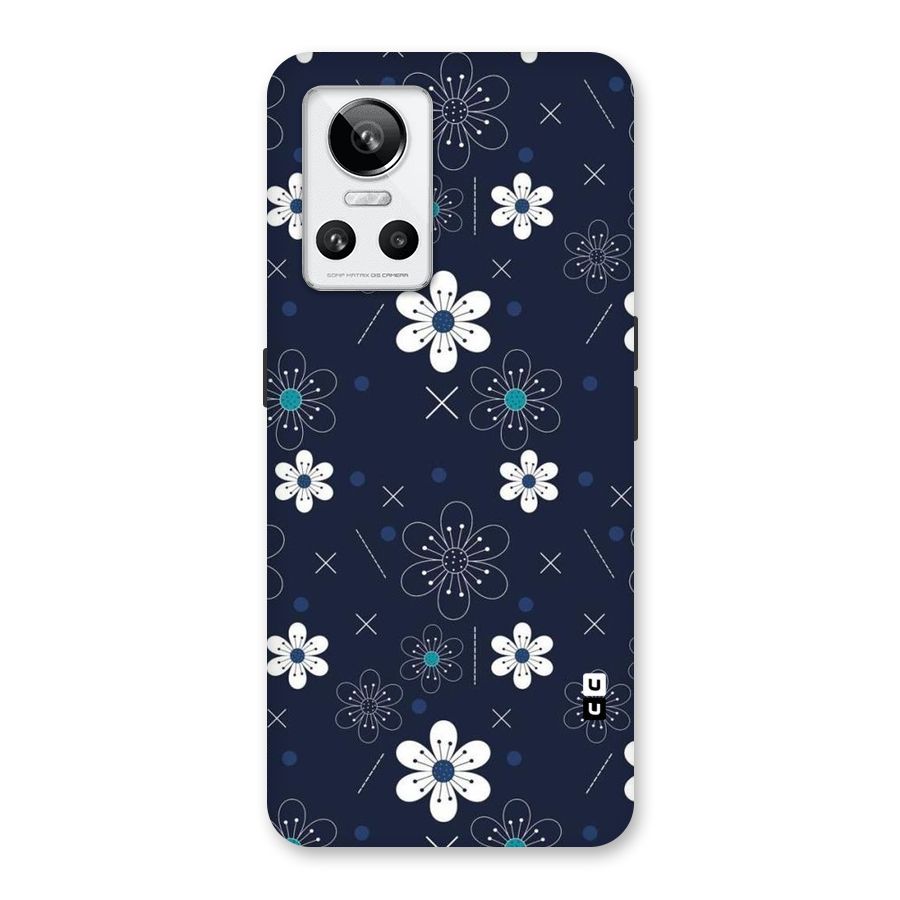 White Floral Shapes Back Case for Realme GT Neo 3