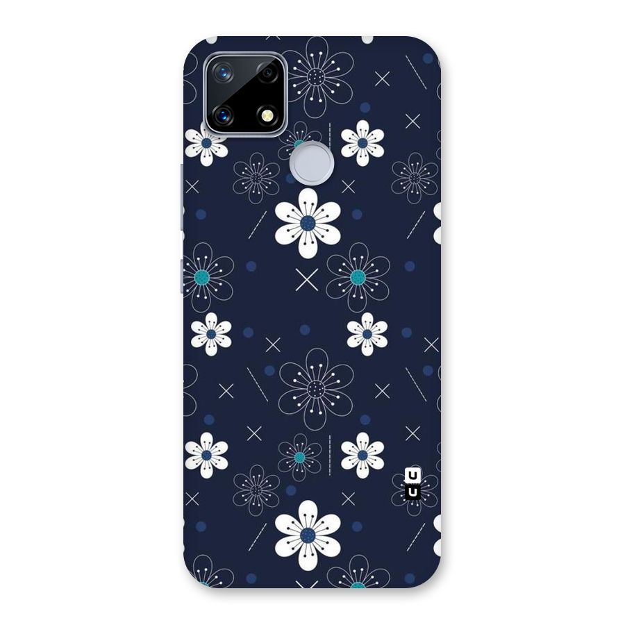 White Floral Shapes Back Case for Realme Narzo 20