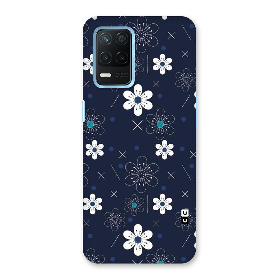 White Floral Shapes Back Case for Realme Narzo 30 5G