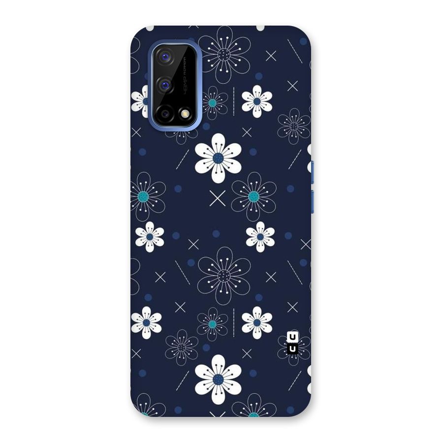 White Floral Shapes Back Case for Realme Narzo 30 Pro
